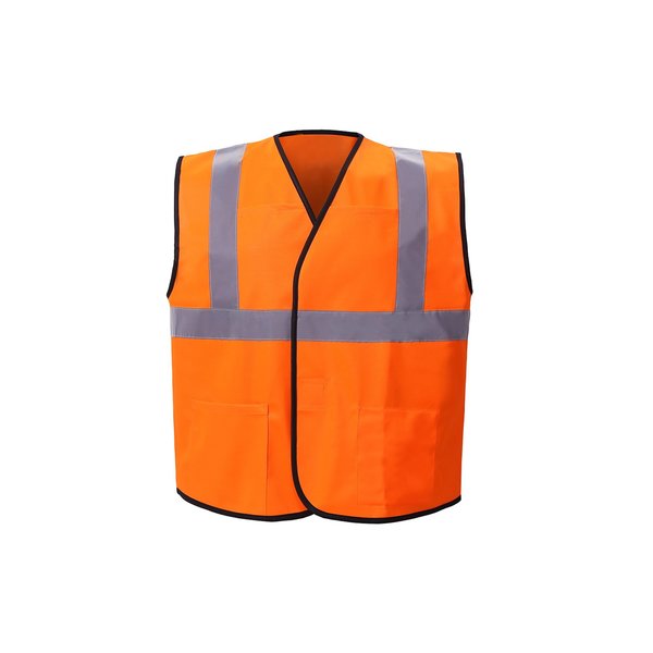 2W International Orange Lightweight Economy Vest, 4X-Large/5X-Large, Orange, Class 2 EN311C-2 4XL/5XL